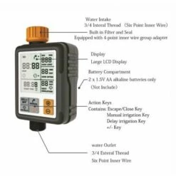 QERSTA Programmateur Et Minuterie D'arrosage Automatique Minuterie D'arrosage Automatique Irrigation Intelligente Sur Grand écran - Le Noir -Arrosage automatique Soldes 57297504 4