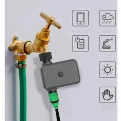 DENUOTOP Programmateur Et Minuterie D'arrosage Automatique Minuterie D'Arrosage Bluetooth APP , Automatique D'Arrosage, Contrôle D'Arrosage Automatique, Contrôle Manuel Et Délai De Pluie -Arrosage automatique Soldes 57588983 3