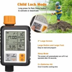 FR-LIFE Minuterie Arrosage Automatique Pour Jardin,BR-Vie Programmateur D'Arrosage Extérieur, Minuteur Arroseur Avec Grand Écran LCD -Arrosage automatique Soldes 58203708 5