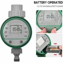 TANCYCO Minuterie D'arrosage Automatique Numérique Programmée Minuterie D'irrigation De Jardin à Piles Contrôleur D'irrigation D'eau Intelligent Pour Pelouse Terres Agricoles Cour Serre (gris Et Vert) -Arrosage automatique Soldes 58296294 4