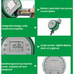 TANCYCO Minuterie D'arrosage Automatique Numérique Programmée Minuterie D'irrigation De Jardin à Piles Contrôleur D'irrigation D'eau Intelligent Pour Pelouse Terres Agricoles Cour Serre (gris Et Vert) -Arrosage automatique Soldes 58296294 5