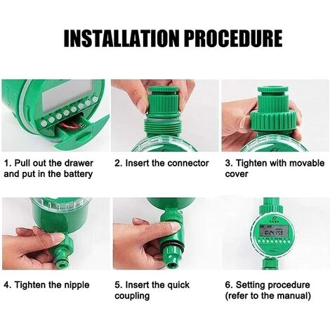 CHANCEY Minuterie Arrosage Automatique,Programmable Numérique Robinet De Tuyau Minuterie Intelligent Arroseur Contrôleur De Système D'arrosage D'irrigation Pour Jardin Ferme Pelouse Fleur,SEMAket 6 CHANCEY Minuterie Arrosage Automatique,Programmable Numérique Robinet De Tuyau Minuterie Intelligent Arroseur Contrôleur De Système D'arrosage D'irrigation Pour Jardin Ferme Pelouse Fleur,SEMAket – Image 4