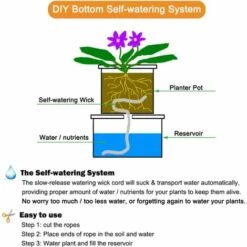 CHANCEY 18m Cordon De Mèche Capillaire à Arrosage Automatique,SEMAket Mèche Hydroponique Bricolage, Pot De Jardinière à Arrosage Automatique, Dispositif De Système D'eau Automatique -Arrosage automatique Soldes 58534743 4