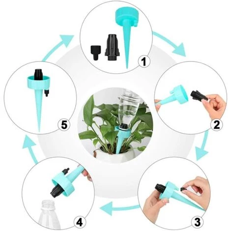 AOUGO Le Système D'arrosage Automatique En Pot Convient à L'arrosage De Diverses Plantes Et Fleurs à L'intérieur Et à L'extérieur (12 Pièces 3 Couleurs) 4 AOUGO Le Système D'arrosage Automatique En Pot Convient à L'arrosage De Diverses Plantes Et Fleurs à L'intérieur Et à L'extérieur (12 Pièces 3 Couleurs) – Image 2