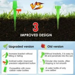 AOUGO Kit D'irrigation Goutte à Goutte 20pcs, Piquets D'arrosage Automatique Avec Support Anti-basculement 20pcs, Adapté à Toutes Les Bouteilles, Pour Plantes D'intérieur Et D'extérieur (20PCS) -Arrosage automatique Soldes 58576095 3