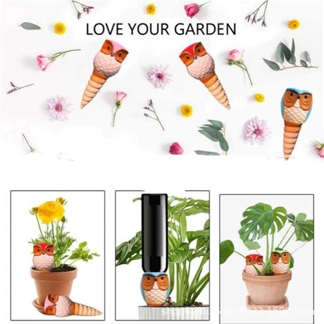 DONTODENT Flower Lot De 2 Piquets D'arrosage Automatique Pour Plantes En Vacances, Dispositifs D'arrosage De Plantes En Terre Cuite Pour Bouteilles De Vin, Pots à Arrosage Automatique 4 DONTODENT Flower Lot De 2 Piquets D'arrosage Automatique Pour Plantes En Vacances, Dispositifs D'arrosage De Plantes En Terre Cuite Pour Bouteilles De Vin, Pots à Arrosage Automatique – Image 2