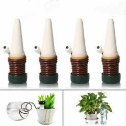 DONTODENT Cône D'arrosage, Cône D'argile Avec Tuyau Comme Distributeur D'eau Goutte à Goutte En Vacances, Système D'arrosage Automatique Pour Plantes D'intérieur Et Fleurs - 4pcs
