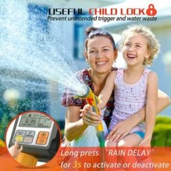 LYCXAMES Programmateur Arrosage Automatique Minuteur Arrosage Pour Jardin Programmateur Robinet Arrosage Connecté/Mode Verrouillage Enfant/Mode Automatique & Manuel/Retard De Pluie/IP65 Étanche -Arrosage automatique Soldes 59866481 4