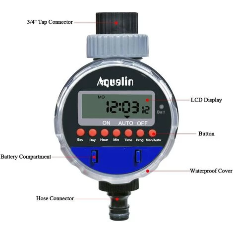 BARES Arrosage Minuterie Contrôleur D'irrigation Marche Sans Pression, Vanne à Bille 4 BARES Arrosage Minuterie Contrôleur D'irrigation Marche Sans Pression, Vanne à Bille – Image 2