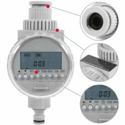 ENLENK 1 Pc Contrôleur D'irrigation Solaire Puissance Minuterie D'eau Auto LCD Numérique Minuterie D'arrosage Économie D'eau Contrôleur D'irrigation Pour La Maison Jardin -Arrosage automatique Soldes 60103811 5