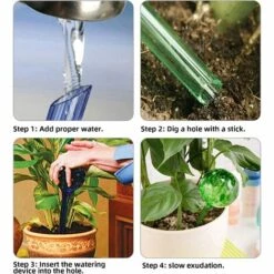 Cisea Globes D'arrosage Des Plantes Distributeur Eau Plante Arrosage Automatique Bulbes Boule D'arrosage 4 Pièce Arrosage Automatique Interieur Extérieur Jardin Coloré 6 * 15cm -Arrosage automatique Soldes 61212240 4