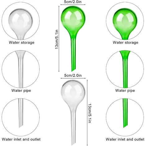 Cisea Lot De 12 Petits Globes D'Arrosage En Verre Synthétique Pour Plantes D'Intérieur - Bulbes Goute à Goute Arrosage 5,1 Cm De Diamètre-Matériel D'Arrosage Automatique En PVC Pour Plantes 4 Cisea Lot De 12 Petits Globes D'Arrosage En Verre Synthétique Pour Plantes D'Intérieur - Bulbes Goute à Goute Arrosage 5,1 Cm De Diamètre-Matériel D'Arrosage Automatique En PVC Pour Plantes – Image 2
