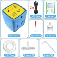 TANCYCO Dispositif D'arrosage Intelligent WIFI Double Pompe Chronométré Système D'irrigation Goutte à Goutte Automatique Contrôleur D'application à Distance Pour Jardin Terrasse Plante En Pot Fleur, Bleu Et Jaune, 20 Pots 9 TANCYCO Dispositif D'arrosage Intelligent WIFI Double Pompe Chronométré Système D'irrigation Goutte à Goutte Automatique Contrôleur D'application à Distance Pour Jardin Terrasse Plante En Pot Fleur, Bleu Et Jaune, 20 Pots -Arrosage automatique Soldes 61248384 3
