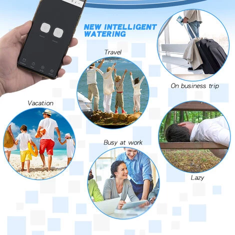 TANCYCO Dispositif D'arrosage Intelligent WIFI Double Pompe Chronométré Système D'irrigation Goutte à Goutte Automatique Contrôleur D'application à Distance Pour Jardin Terrasse Plante En Pot Fleur, Bleu Et Jaune, 20 Pots 7 TANCYCO Dispositif D'arrosage Intelligent WIFI Double Pompe Chronométré Système D'irrigation Goutte à Goutte Automatique Contrôleur D'application à Distance Pour Jardin Terrasse Plante En Pot Fleur, Bleu Et Jaune, 20 Pots – Image 5