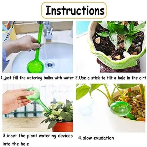 HEGUYEY 8 Pcs Globe D'arrosage, Automatique Boule D'irrigation Pour Arrosage Plante Interieur Fleurs Jardin En Pot 2 Tailles 4 HEGUYEY 8 Pcs Globe D'arrosage, Automatique Boule D'irrigation Pour Arrosage Plante Interieur Fleurs Jardin En Pot 2 Tailles – Image 2