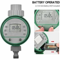 LIFCAUSAL Minuterie D'arrosage Automatique Numérique Programmée Minuterie D'irrigation De Jardin à Piles Contrôleur D'irrigation D'eau Intelligent Pour Pelouse Terres Agricoles Cour Serre (gris Et Vert) -Arrosage automatique Soldes 63746225 4