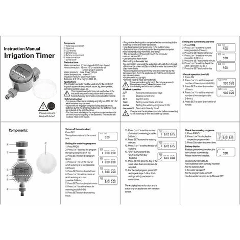 SINCèREETALI Minuterie D'arrosage, Arrosage Automatique Pour Jardin, Contrôleur D'arrosage à Affichage LCD étanche Pour Plantes, Pelouse, Jardin, Plantation De Légumes 7 SINCèREETALI Minuterie D'arrosage, Arrosage Automatique Pour Jardin, Contrôleur D'arrosage à Affichage LCD étanche Pour Plantes, Pelouse, Jardin, Plantation De Légumes – Image 5