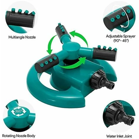 FOZIY Arroseur De Jardin, Arroseur Automatique De Pelouse De Jardin, Arroseur Rotatif à 360 Degrés,Fonepro 4 FOZIY Arroseur De Jardin, Arroseur Automatique De Pelouse De Jardin, Arroseur Rotatif à 360 Degrés,Fonepro – Image 2