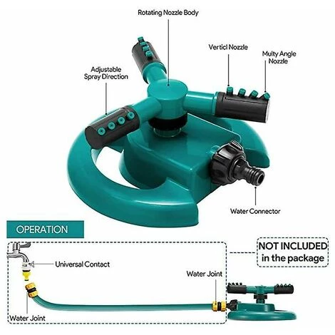 FOZIY Arroseur De Jardin, Arroseur Automatique De Pelouse De Jardin, Arroseur Rotatif à 360 Degrés,Fonepro 6 FOZIY Arroseur De Jardin, Arroseur Automatique De Pelouse De Jardin, Arroseur Rotatif à 360 Degrés,Fonepro – Image 4