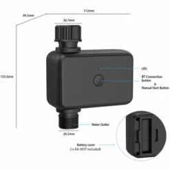 SUPERSELLER Minuterie D'arrosage Intelligente BT, Robinet D'arrosage, Minuterie D'arrosage Avec Retard De Pluie APP, Télécommande Programmée, Contrôleur D'irrigation De Jardin Automatique Pour Pelouse - Le Noir - Le Noir -Arrosage automatique Soldes 63860900 4
