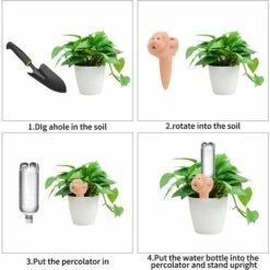 MEZHENG Arrosage Automatique Pour Plantes, 2 Pieces Dispositif D'arrosage Automatique En Céramique Arrosage Ampoules Distributeur D'eau Pour Plantes Pour Les Plantes D'intérieur Et D'extérieur Lion -Arrosage automatique Soldes 63894953 5