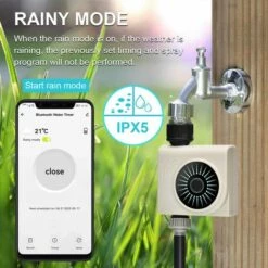 HEGUYEY Bluetooth Programmateur Arrosage, Arrosage Automatique, Minuteur Arrosage Intelligent Avec Fréquence, Durée D'irrigation Et De Mode Pluie Pour Jardin Extérieur Pelouse -Arrosage automatique Soldes 64148163 5