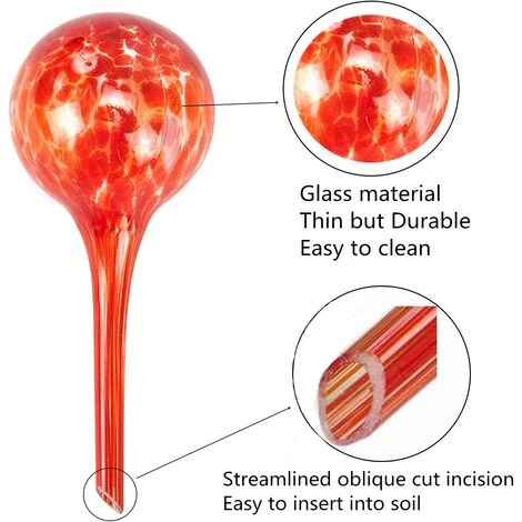 MONLY Globes D'irrigation Goutte à Goutte En Verre D'ampoules D'arrosage Automatique 4 Pièces Pour Plantes, Coloré 6 * 15cm 6 MONLY Globes D'irrigation Goutte à Goutte En Verre D'ampoules D'arrosage Automatique 4 Pièces Pour Plantes, Coloré 6 * 15cm – Image 4
