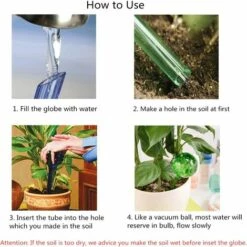 MONLY Globes D'irrigation Goutte à Goutte En Verre D'ampoules D'arrosage Automatique 4 Pièces Pour Plantes, Coloré 6 * 15cm 11 MONLY Globes D'irrigation Goutte à Goutte En Verre D'ampoules D'arrosage Automatique 4 Pièces Pour Plantes, Coloré 6 * 15cm -Arrosage automatique Soldes 64452658 5