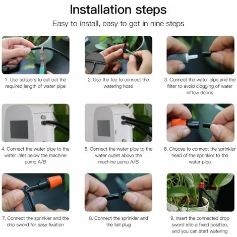 LIFCAUSAL Système D'arrosage Automatique Dispositif D'arrosage Intelligent Système à Double Pompe WiFi/Voix/Contrôle Manuel Temps D'arrosage Programmable Batterie Intégrée Panneau Solaire/Chargement USB Compatible Avec Alexa Google Home 6 LIFCAUSAL Système D'arrosage Automatique Dispositif D'arrosage Intelligent Système à Double Pompe WiFi/Voix/Contrôle Manuel Temps D'arrosage Programmable Batterie Intégrée Panneau Solaire/Chargement USB Compatible Avec Alexa Google Home – Image 4