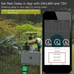 LIFCAUSAL Minuterie D'eau Intelligente Délai De Pluie Minuterie D'irrigation Programmable Avec Hub D'arrosage Automatique Et Manuel Requis Compatible Avec Alexa Google Home Voice Control Doit être Utilisé Avec L'UE -Arrosage automatique Soldes 64557126 5