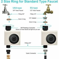 CSPARKV Minuterie D'arrosage Bluetooth, Minuterie D'arrosage Automatique, Minuterie D'arrosage Intelligente Avec Fréquence, Durée D'irrigation Et Mode Pluie Pour Pelouse De Jardin Extérieur -Arrosage automatique Soldes 64768880 5