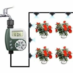 CSPARKV Minuterie D'arrosage Numérique, Horloge D'arrosage, Affichage LCD étanche, Gain De Temps Automatique Numérique, Idéal Pour L'agriculture De Serre De Jardin