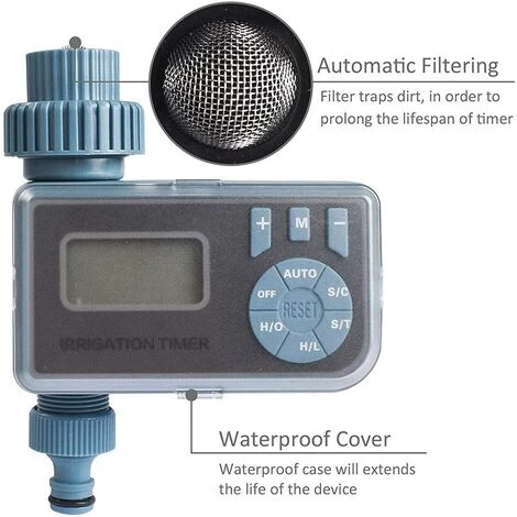 Minuterie D'arrosage Automatique,Contrôleur De Arrosage, Minuterie D'irrigation Pour Système D'irrigation D'arrosage, Programmateur D'Arrosage Pour Jardin Pelouse Balcon Cour, Bleue 56Vingt 4 Minuterie D'arrosage Automatique,Contrôleur De Arrosage, Minuterie D'irrigation Pour Système D'irrigation D'arrosage, Programmateur D'Arrosage Pour Jardin Pelouse Balcon Cour, Bleue 56Vingt – Image 2