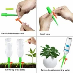BENOBBY KIDS 12pcs Irrigation Goutte à Goutte Kit, Piquets D'arrosage Automatiques Avec 12pcs Support Anti-basculement, Convient à Toutes Les Bouteilles, Pour Les Plantes D'intérieur Et D'extérieur -Arrosage automatique Soldes 65373009 5