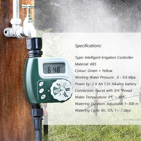 OSQI Minuterie D'arrosage, Contrôleur D'arrosage Extérieur, Minuterie électronique De Tuyau D'arrosage Automatique, Plusieurs Programmes Pour Le Jardin, La Serre, Les Plantes Potagères, La Pelouse, Le Paysage (C) 4 OSQI Minuterie D'arrosage, Contrôleur D'arrosage Extérieur, Minuterie électronique De Tuyau D'arrosage Automatique, Plusieurs Programmes Pour Le Jardin, La Serre, Les Plantes Potagères, La Pelouse, Le Paysage (C) – Image 2