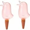EINEMGELD 2PCS Globes Auto-Arrosants Clairs Abreuvoir En Forme D'Oiseau Arrosoirs Transparents Dispositifs Auto-Arrosants Durables SystèMe D'Arrosage Automatique Pour Les Plantes (Rouge)