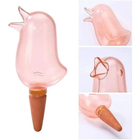 EINEMGELD 2PCS Globes Auto-Arrosants Clairs Abreuvoir En Forme D'Oiseau Arrosoirs Transparents Dispositifs Auto-Arrosants Durables SystèMe D'Arrosage Automatique Pour Les Plantes (Rouge) 5 EINEMGELD 2PCS Globes Auto-Arrosants Clairs Abreuvoir En Forme D'Oiseau Arrosoirs Transparents Dispositifs Auto-Arrosants Durables SystèMe D'Arrosage Automatique Pour Les Plantes (Rouge) – Image 3