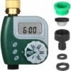 LIFCAUSAL Minuterie D'arrosage Numérique Programmable Résistant Aux Intempéries Robinet De Pelouse De Jardin Minuterie De Tuyau Contrôleur D'irrigation Automatique Connecteur En Cuivre étanche à 1 Sortie Avec Filtre En Acier Inoxydable -Arrosage automatique Soldes 65898723 1