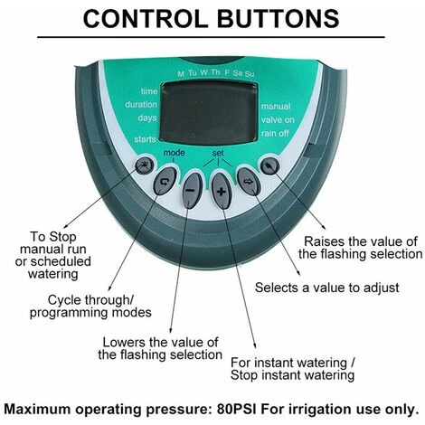LIFCAUSAL Minuterie D'arrosage De Jardin Minuterie D'eau D'irrigation Automatique Pour Système De Contrôleur D'irrigation De Jardin à La Maison 5 LIFCAUSAL Minuterie D'arrosage De Jardin Minuterie D'eau D'irrigation Automatique Pour Système De Contrôleur D'irrigation De Jardin à La Maison – Image 3