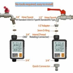 OCXIN Ordinateur D'irrigation Minuterie D'eau Minuterie De Jardin Irrigation, Grand écran De 3 Pouces Retard De Pluie Et Sécurité Des Enfants -Arrosage automatique Soldes 66965023 3
