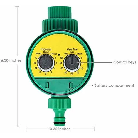 ABCRITAL Minuterie D'Arrosage Électronique Automatique Du Jardin Contrôleur D'Irrigation De Jardin Multifonction À Deux Cadrans Contrôle D'Arrosage D'Irrigation (Couleur: Vert) 5 ABCRITAL Minuterie D'Arrosage Électronique Automatique Du Jardin Contrôleur D'Irrigation De Jardin Multifonction À Deux Cadrans Contrôle D'Arrosage D'Irrigation (Couleur: Vert) – Image 3
