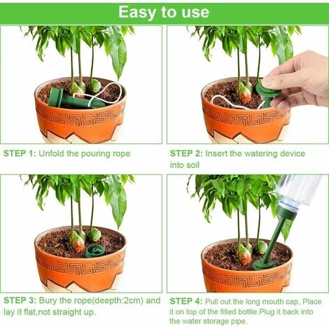 QERSTA 8 Pack Spike Arrosage Automatique Des Plantes, Pots D'arrosage En Céramique, Arroseur Automatique De Plantes De Vacances Goutte à Goutte, Système D'arrosage D'irrigation 5 QERSTA 8 Pack Spike Arrosage Automatique Des Plantes, Pots D'arrosage En Céramique, Arroseur Automatique De Plantes De Vacances Goutte à Goutte, Système D'arrosage D'irrigation – Image 3