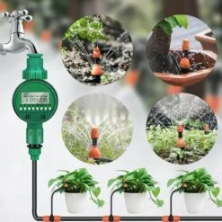 FLYME Minuterie D'irrigation Intelligente, Arroseur Automatique, Minuterie étanche Programmable, Affichage à LED, Contrôleur D'arrosage D'arrosage De Jardin Et Agricole, Irrigation De Jardinage -Arrosage automatique Soldes 67807346 5