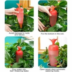 OYLDA Bacs à Plantes Auto-arrosants Et Globes D'arrosage Pour Plantes, 4 Piquets D'arrosage Pour Plantes, Dispositifs Pour Bulbes -Arrosage automatique Soldes 68138772 3
